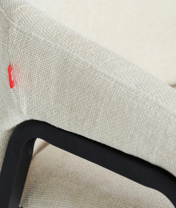 Set de 2 scaune tapitate off white cu brate si structura metalica Aren [5]