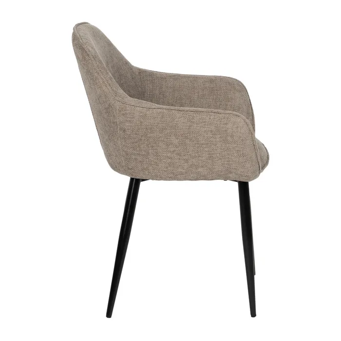 Scaune taupe tapițate cu brațe – set 2 bucăți, design curbat horeca [3]
