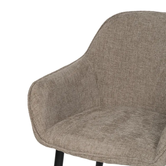Scaune taupe tapițate cu brațe – set 2 bucăți, design curbat horeca [6]
