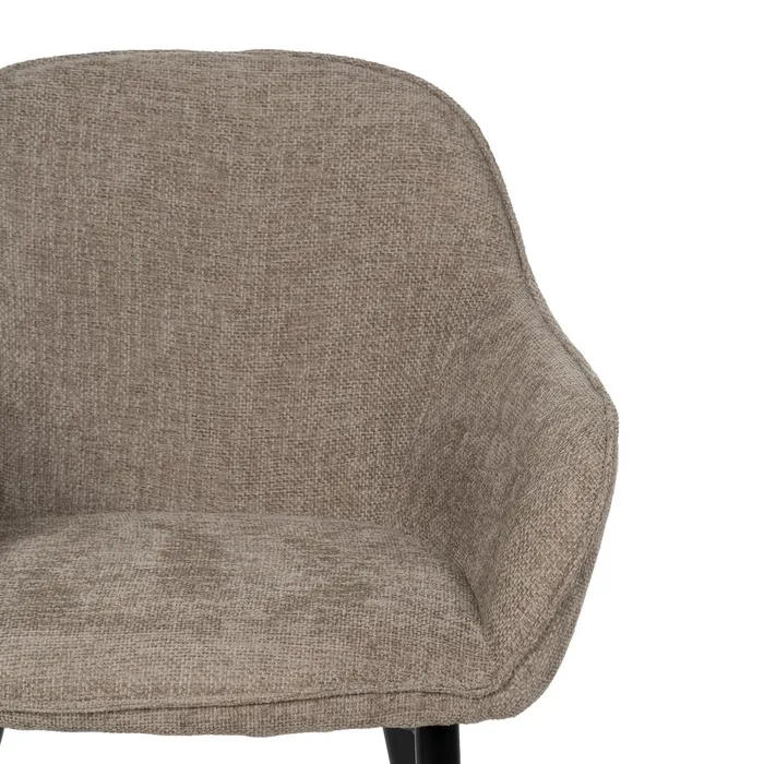 Scaune taupe tapițate cu brațe – set 2 bucăți, design curbat horeca [5]