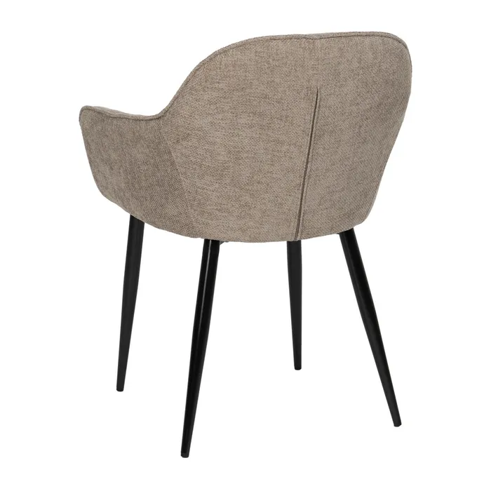 Scaune taupe tapițate cu brațe – set 2 bucăți, design curbat horeca [4]