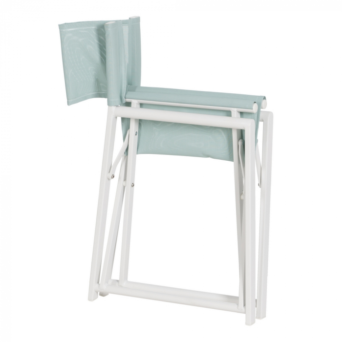 Set scaune regizor verde-alb aluminiu si textilena|Scaune practice pentru spatii exterioare [5]