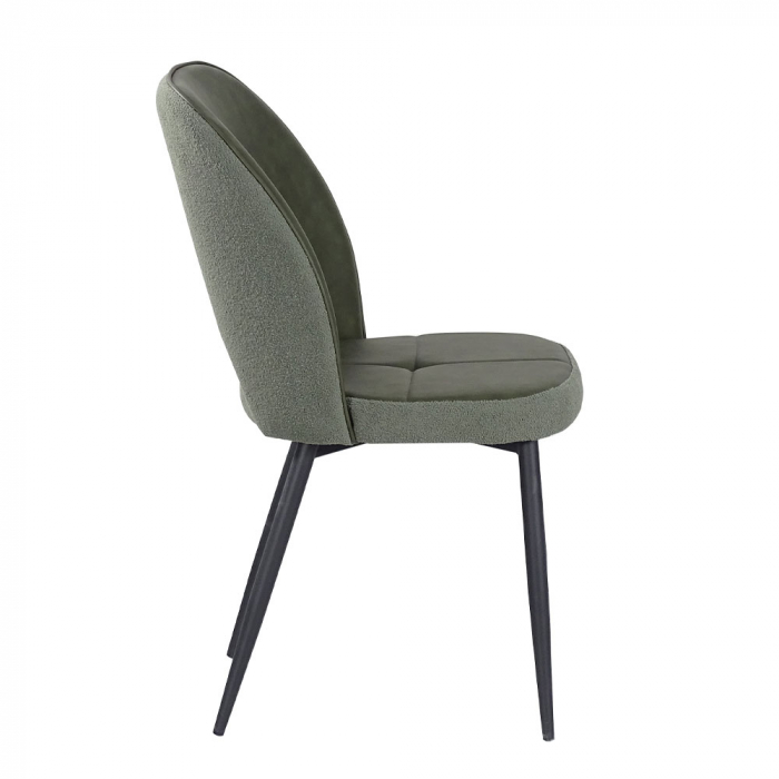Scaune verde oliv Bouton cu piele ecologică și boucle [2]
