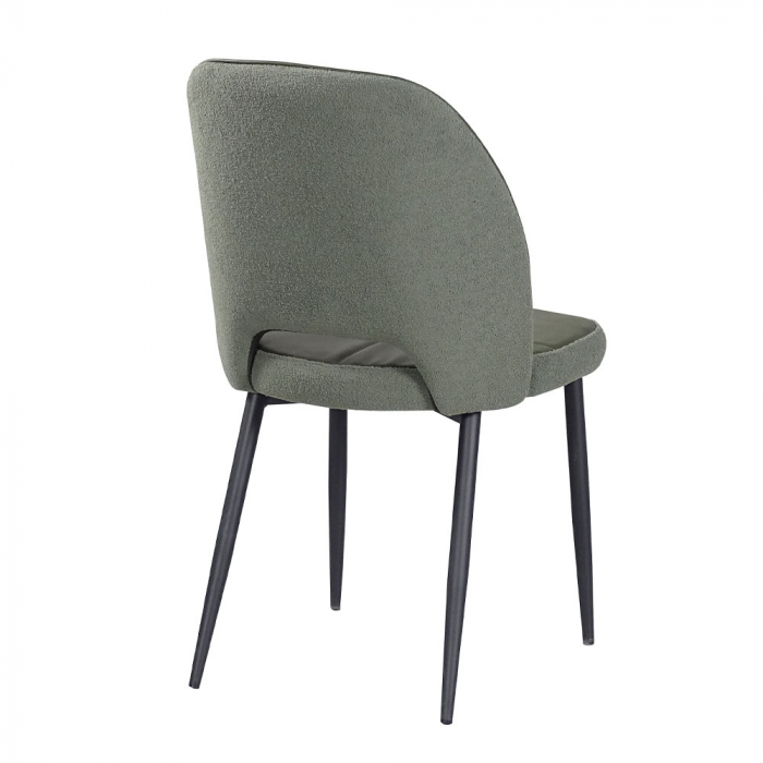 Scaune verde oliv Bouton cu piele ecologică și boucle [3]