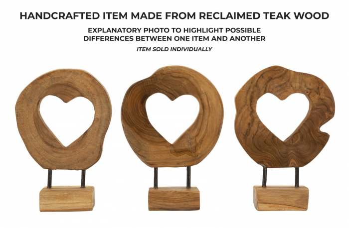 Sculptură decorativă lemn teak cu inimă decupată – imagine principală – Hasi [7]