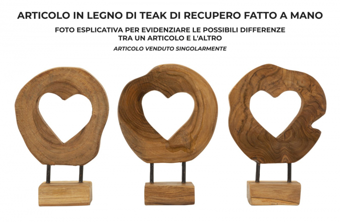 Sculptură decorativă lemn teak cu inimă decupată – imagine principală – Hasi [6]