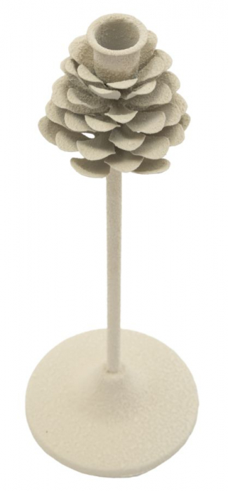Sfeșnice metalice decorative cu design con de pin 33,5 cm – imagine principală – Dune Pigna [2]