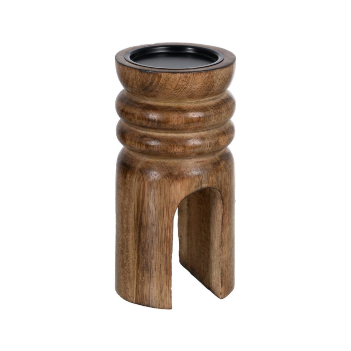 Set 2 suporturi pentru lumânări decorative din lemn de mango natural - CreativDeco [3]