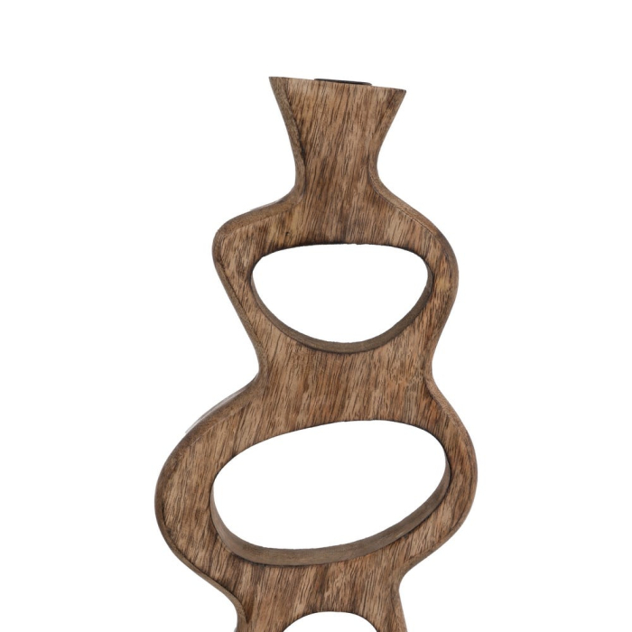 Set 2 suporturi pentru lumânări sculpturale din lemn de mango natural - CreativDeco [4]