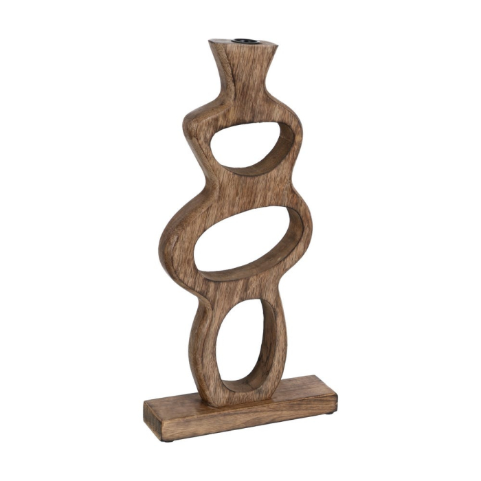 Set 2 suporturi pentru lumânări sculpturale din lemn de mango natural - CreativDeco [2]