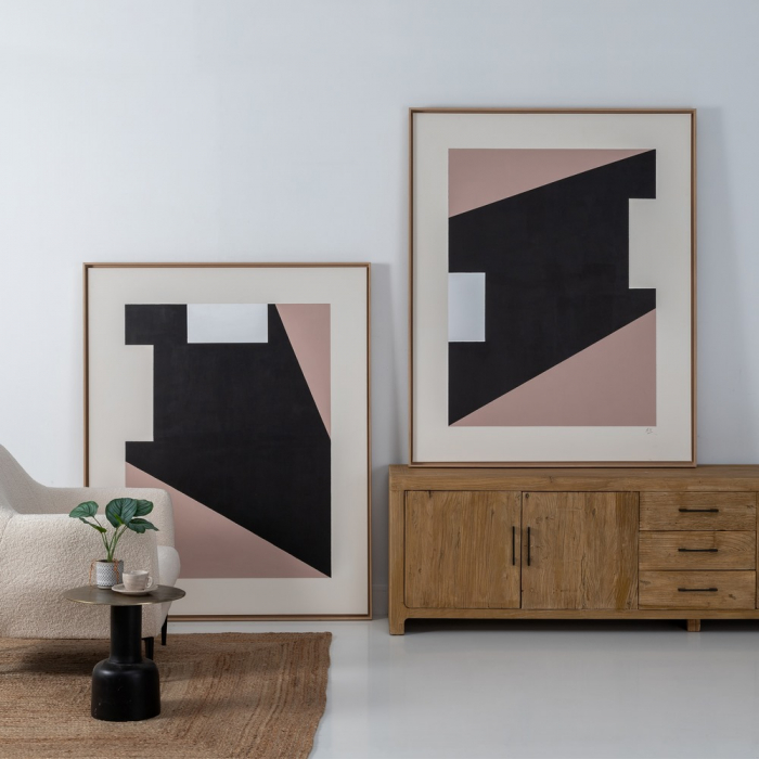 Set tablouri mari abstract bej decor natural [2]
