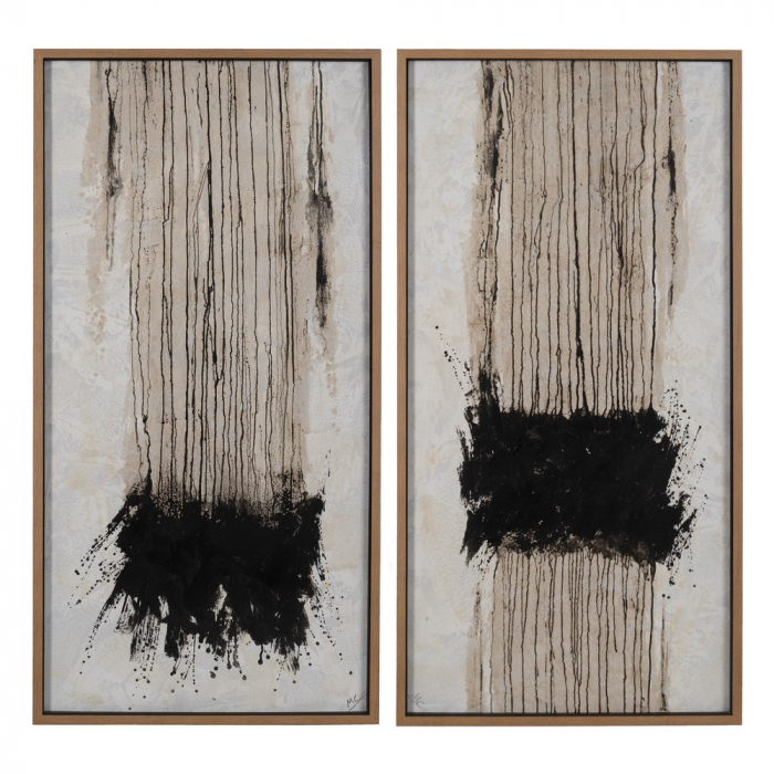 Set tablouri abstracte verticale sticla pictata [1]