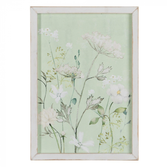 tablouri anemone flori alb-verde pastel ramă albă [2]