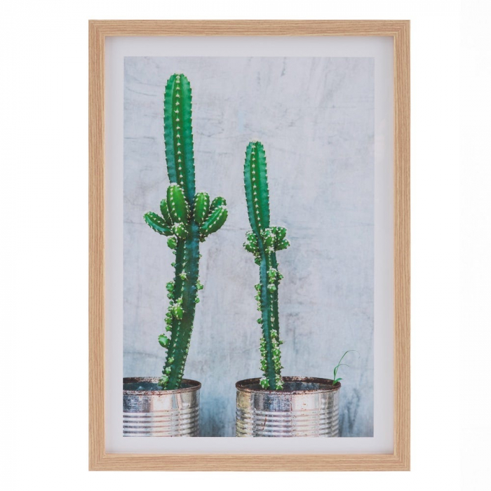tablouri cactusi realist beton rama lemn natur [3]