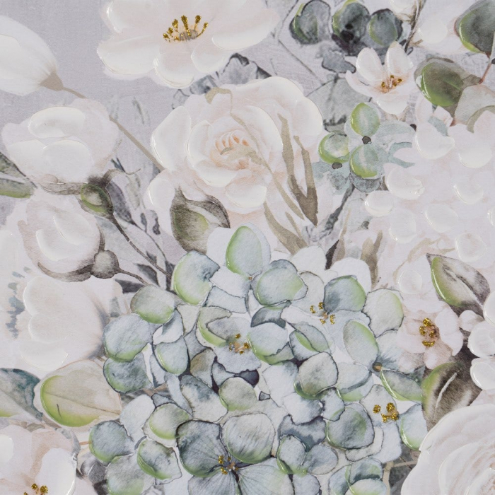 Set de 2 tablouri florale romantice pictate manual, rame aurii [4]