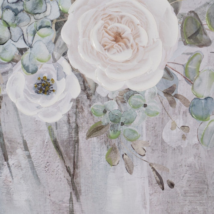 Set de 2 tablouri florale romantice pictate manual, rame aurii [5]