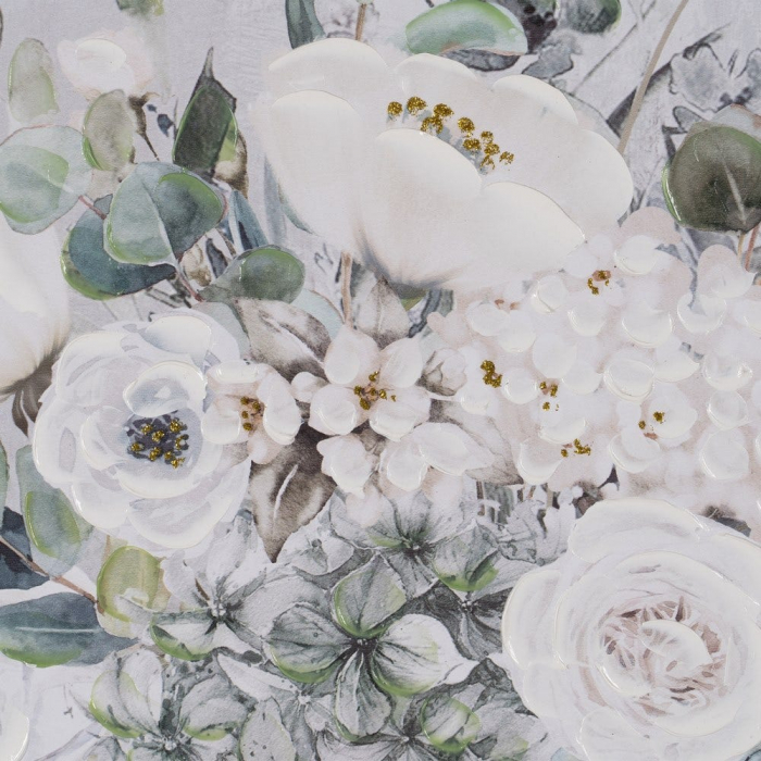 Set de 2 tablouri florale romantice pictate manual, rame aurii [6]