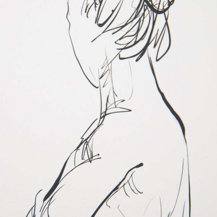 tablouri nud schiță rame lemn natur 30x40cm [5]