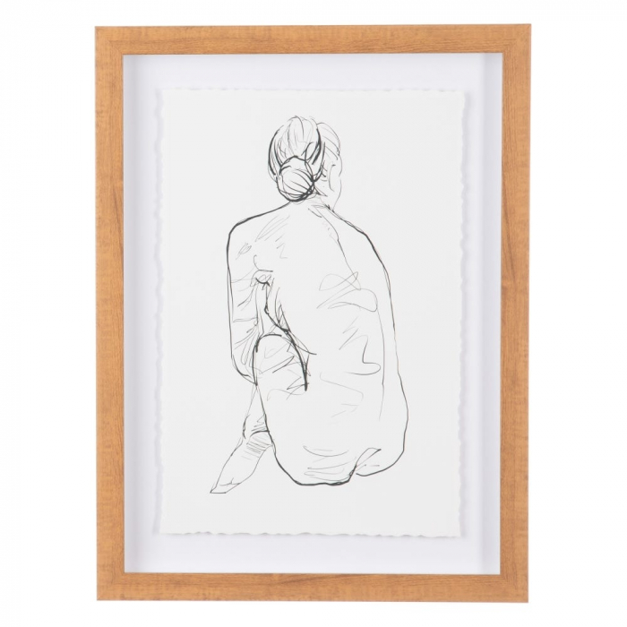 tablouri nud schiță rame lemn natur 30x40cm [3]