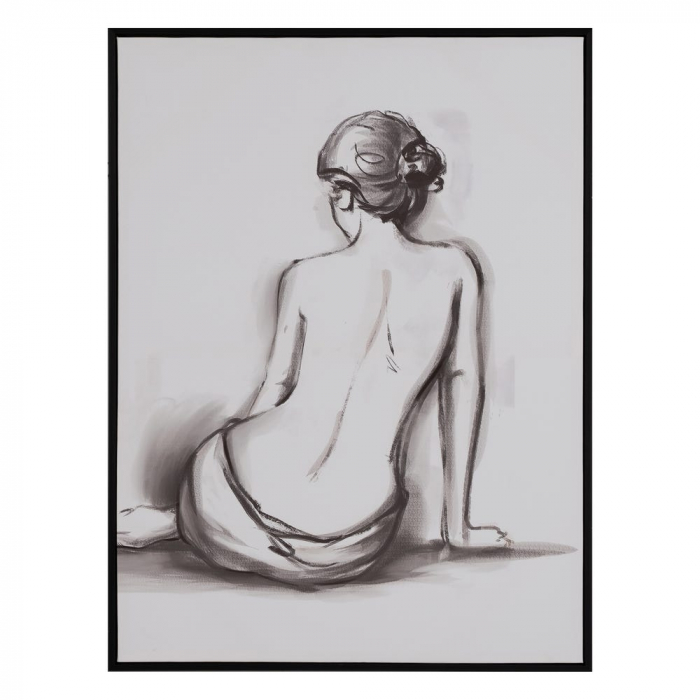 Set de 2 tablouri monocrome canvas siluete feminine, format vertical [2]