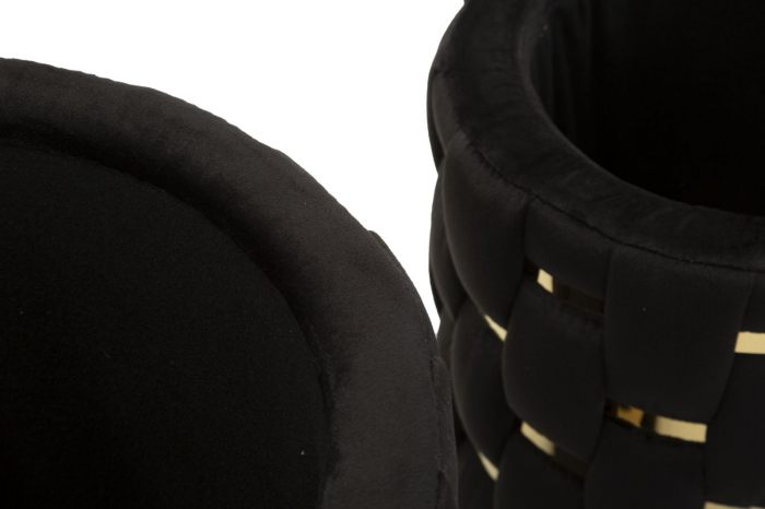 Taburet decorativ modern negru cu spațiu de depozitare și detalii aurii Shanty [8]