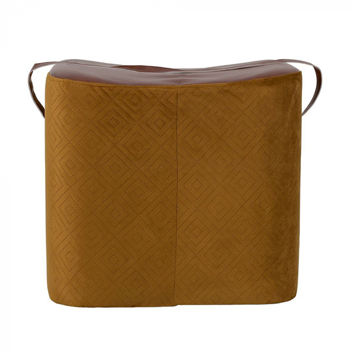 Set 2 taburete catifea aurii cu curea decor cowboy [3]