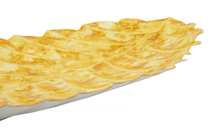 Tăvi decorative metalice galbene în formă de frunză – imagine principală – Drop Yellow [6]