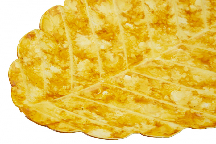 Tăvi decorative metalice galbene în formă de frunză – imagine principală – Drop Yellow [4]