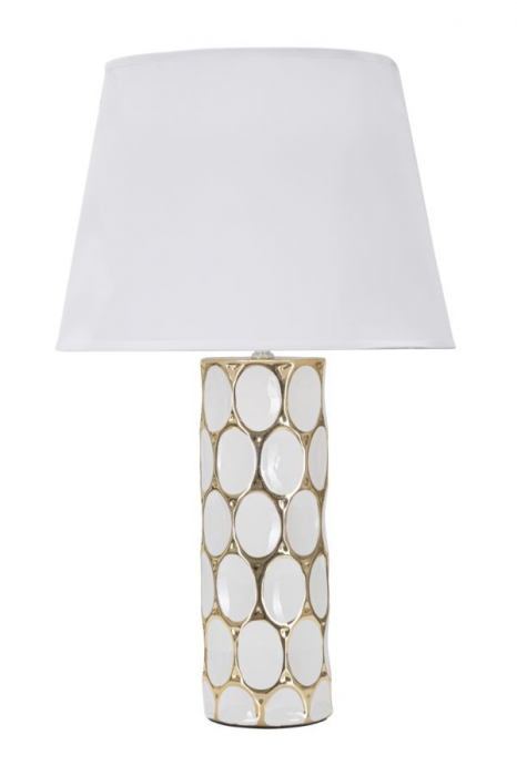 Set 2 veioze din ceramică albă cu detalii aurii – Glam Carv 34,5 × 56 cm [1]