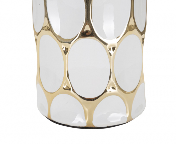 Set 2 veioze din ceramică albă cu detalii aurii – Glam Carv 34,5 × 56 cm [4]