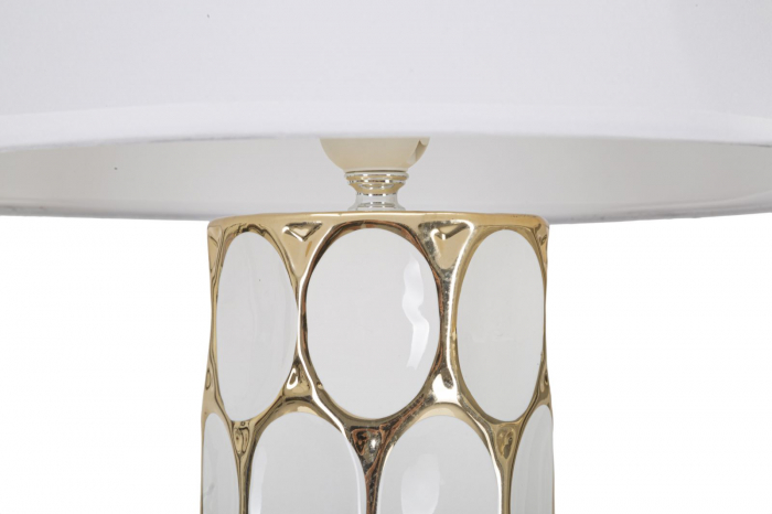 Set 2 veioze din ceramică albă cu detalii aurii – Glam Carv 34,5 × 56 cm [2]