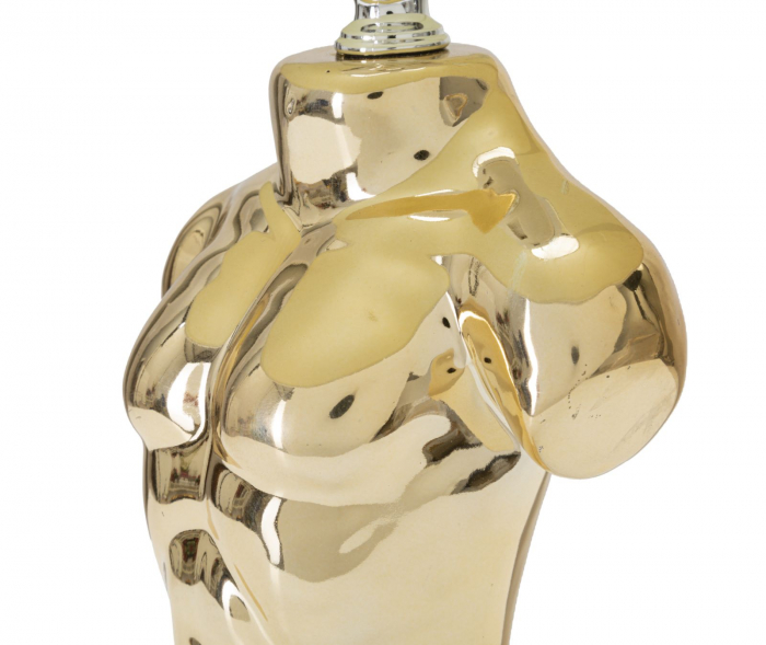 Set de două veioze Glam Man din ceramică aurie cu abajur cald [3]