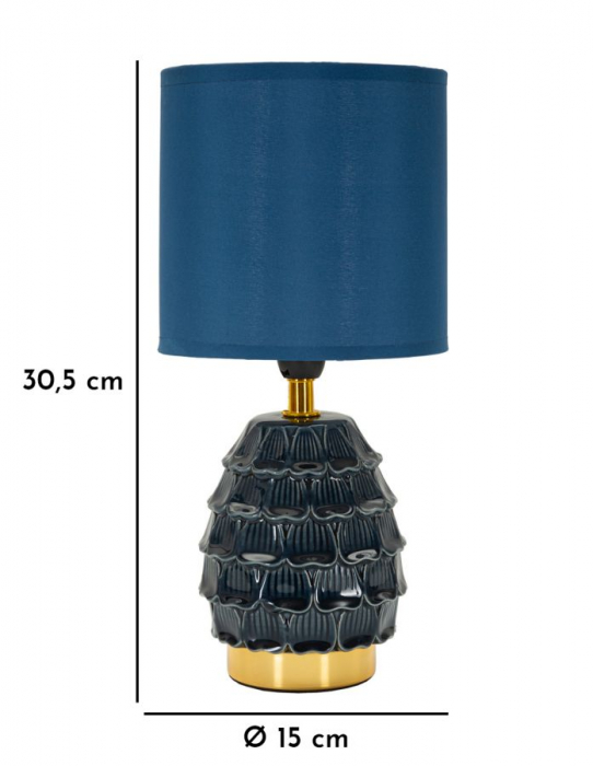 veioza ceramica albastra iluminat modern CreativDeco [6]