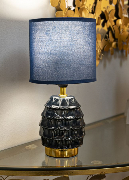 veioza ceramica albastra iluminat modern CreativDeco [2]