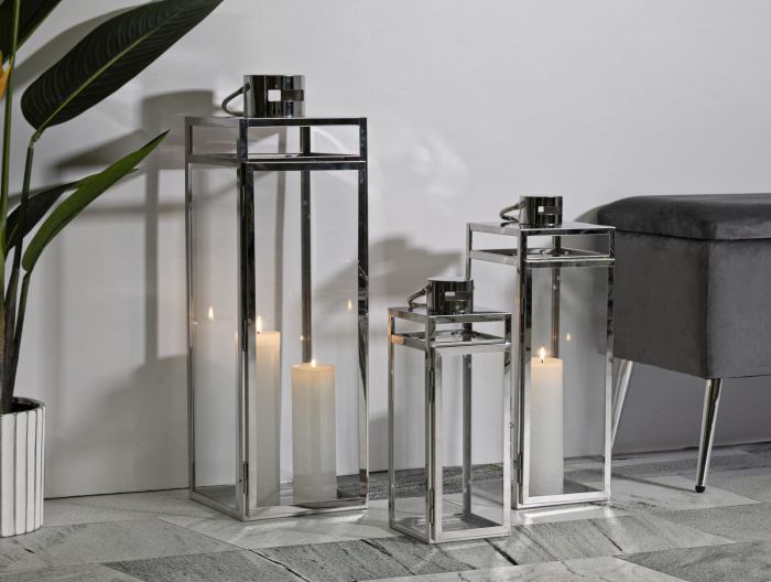Set 3 felinare argintii | Decor modern living | CreativDeco [7]