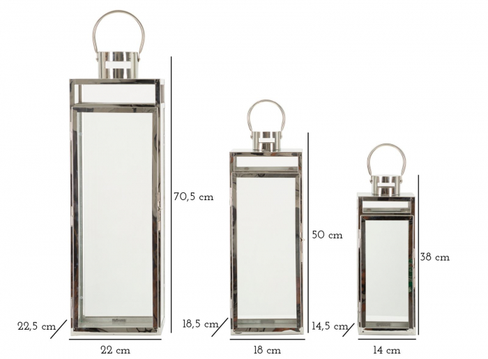 Set 3 felinare argintii | Decor modern living | CreativDeco [8]