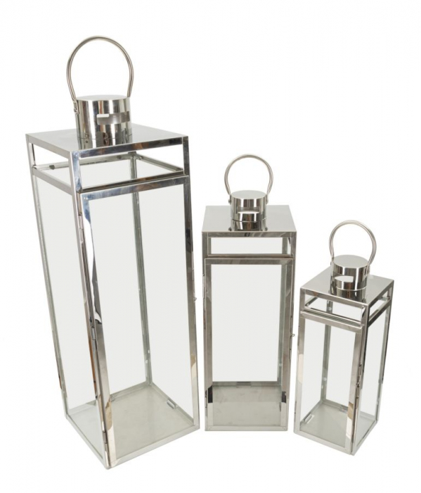 Set 3 felinare argintii | Decor modern living | CreativDeco [3]