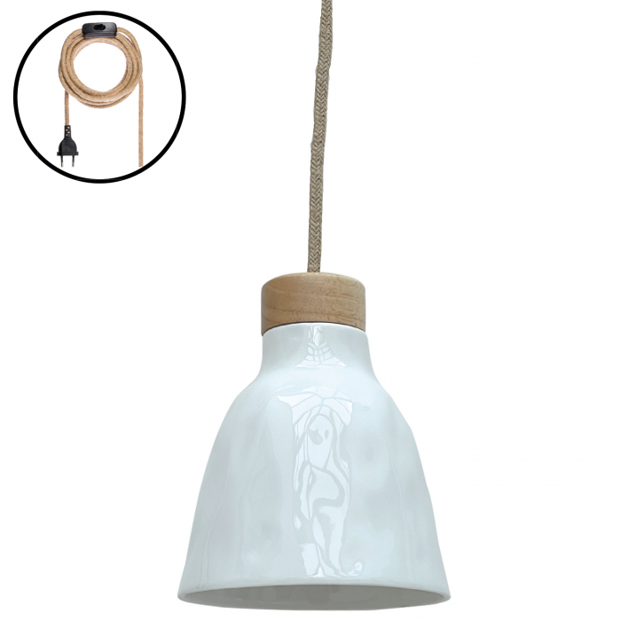 Lampa Suspendata Alba|Lampi Ceramica Premium [1]