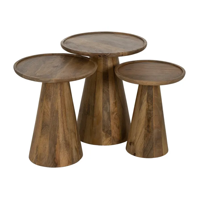 Set măsuțe mango miere, decor natural contemporan [2]