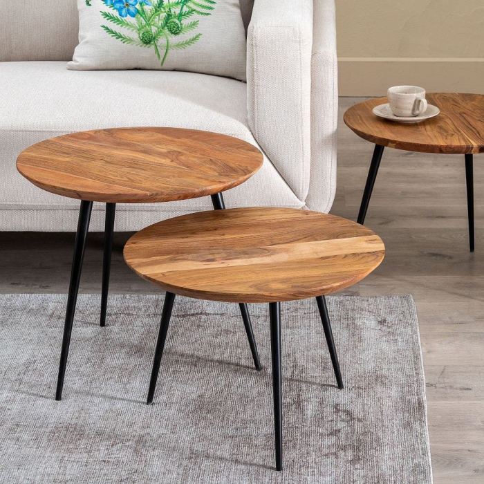 Set Masute Cafea Contemporane CreativDeco - Texturi Naturale si Stil [2]