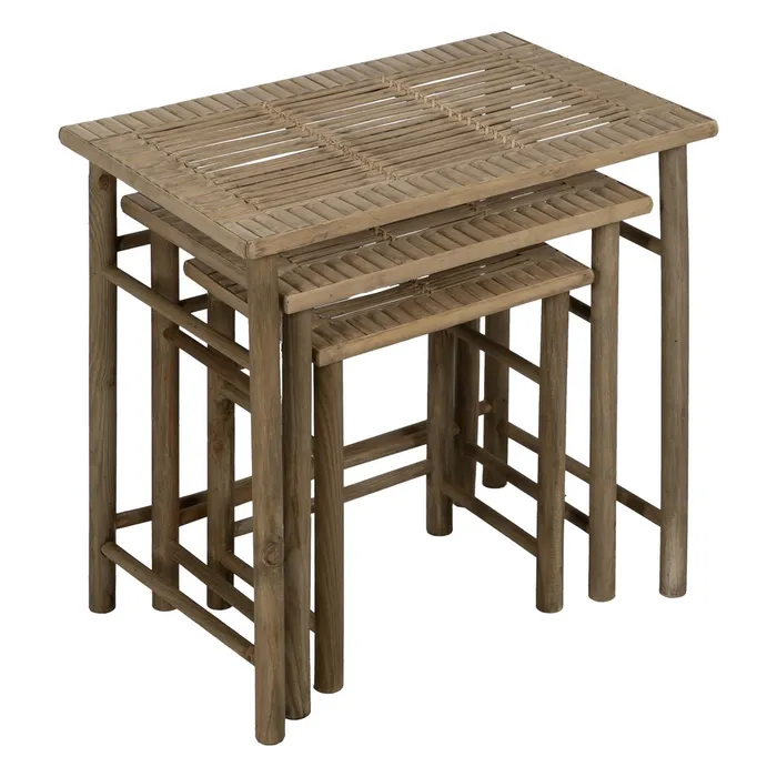 Set 3 masute bambus natural|Masute decor versatile [3]