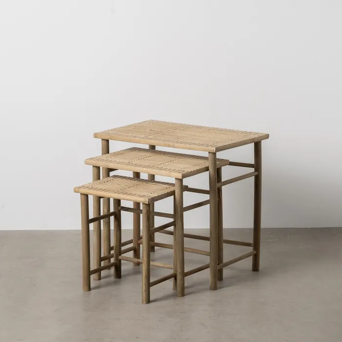 Set 3 masute bambus natural|Masute decor versatile [1]