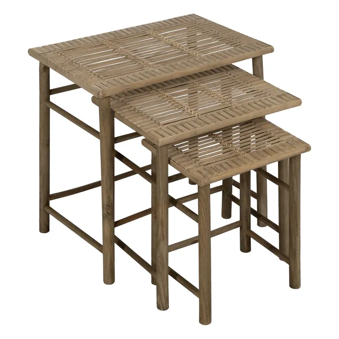 Set 3 masute bambus natural|Masute decor versatile [2]