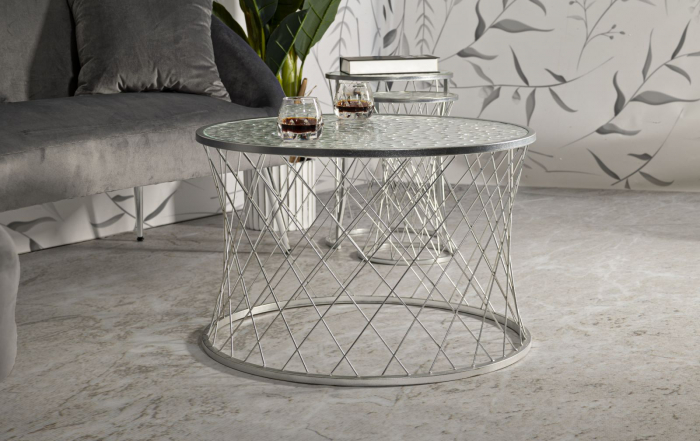 Set masute argintii cu sticla | Mobilier flexibil CreativDeco [2]