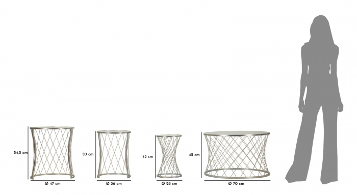 Set masute argintii cu sticla | Mobilier flexibil CreativDeco [7]