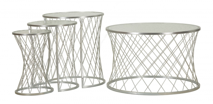 Set masute argintii cu sticla | Mobilier flexibil CreativDeco [4]