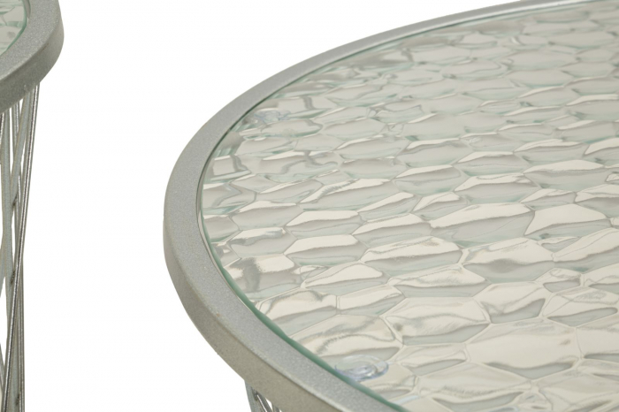 Set masute argintii cu sticla | Mobilier flexibil CreativDeco [6]