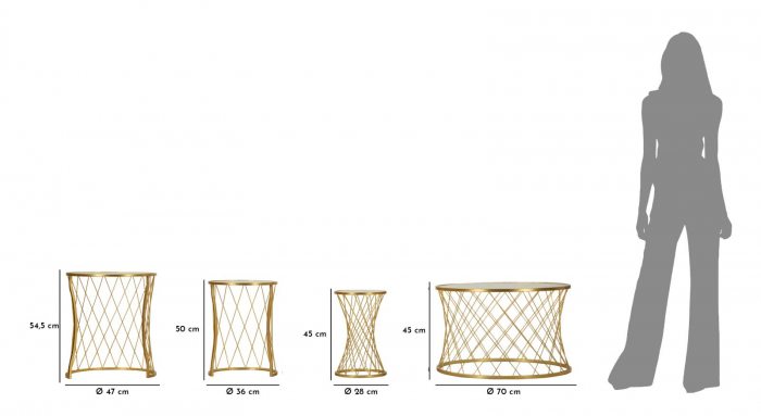 Set masute aurii stivuibile | Solutii spatii mici CreativDeco [8]
