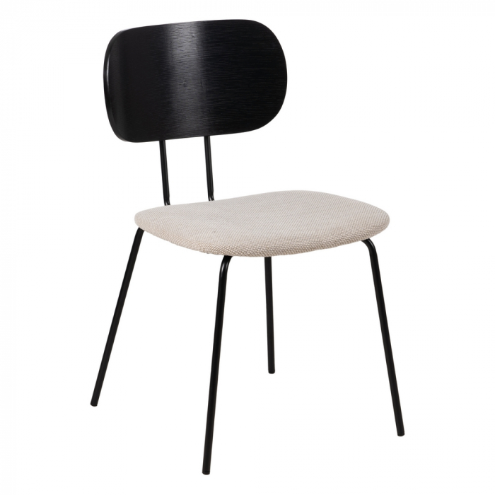 Set scaune alb-negru stofa si metal|Scaune sofisticate pentru interioare moderne [2]