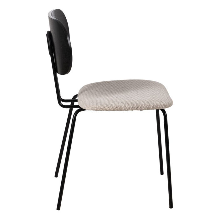 Set scaune alb-negru stofa si metal|Scaune sofisticate pentru interioare moderne [3]